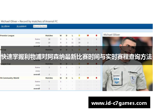 快速掌握利物浦对阿森纳最新比赛时间与实时赛程查询方法
